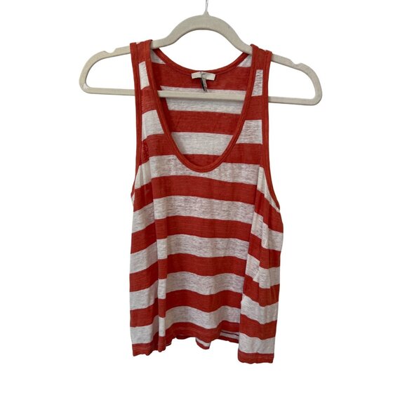 Joie Tops - Joie Linen Tank Top Size Small Striped Sleeveless Scoop Neck Red White Summer